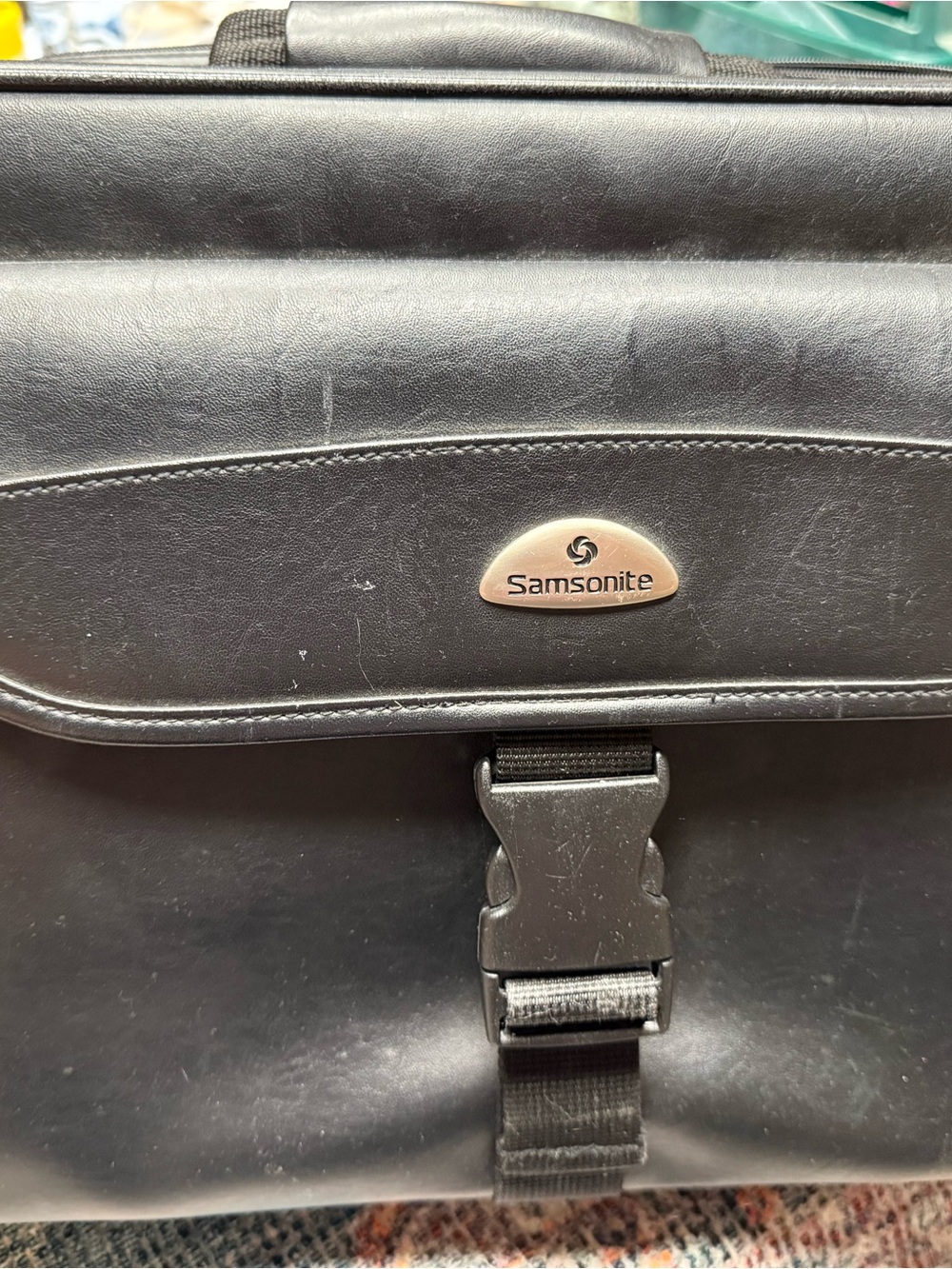 Samsonite Black Laptop Briefcase with Front Buckle